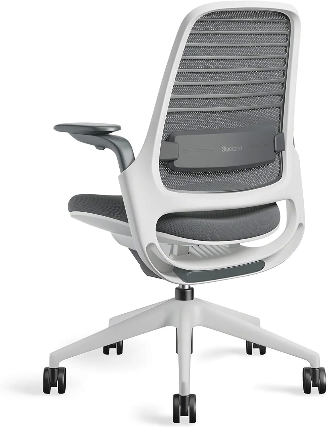 Steelcase Series 1 Office Chair - Ergonomic Work Chair with Wheels for Carpet - Helps Support Productivity - Weight-Activated Controls, Back Supports & Arm Support - Easy Assembly - Graphite, Light