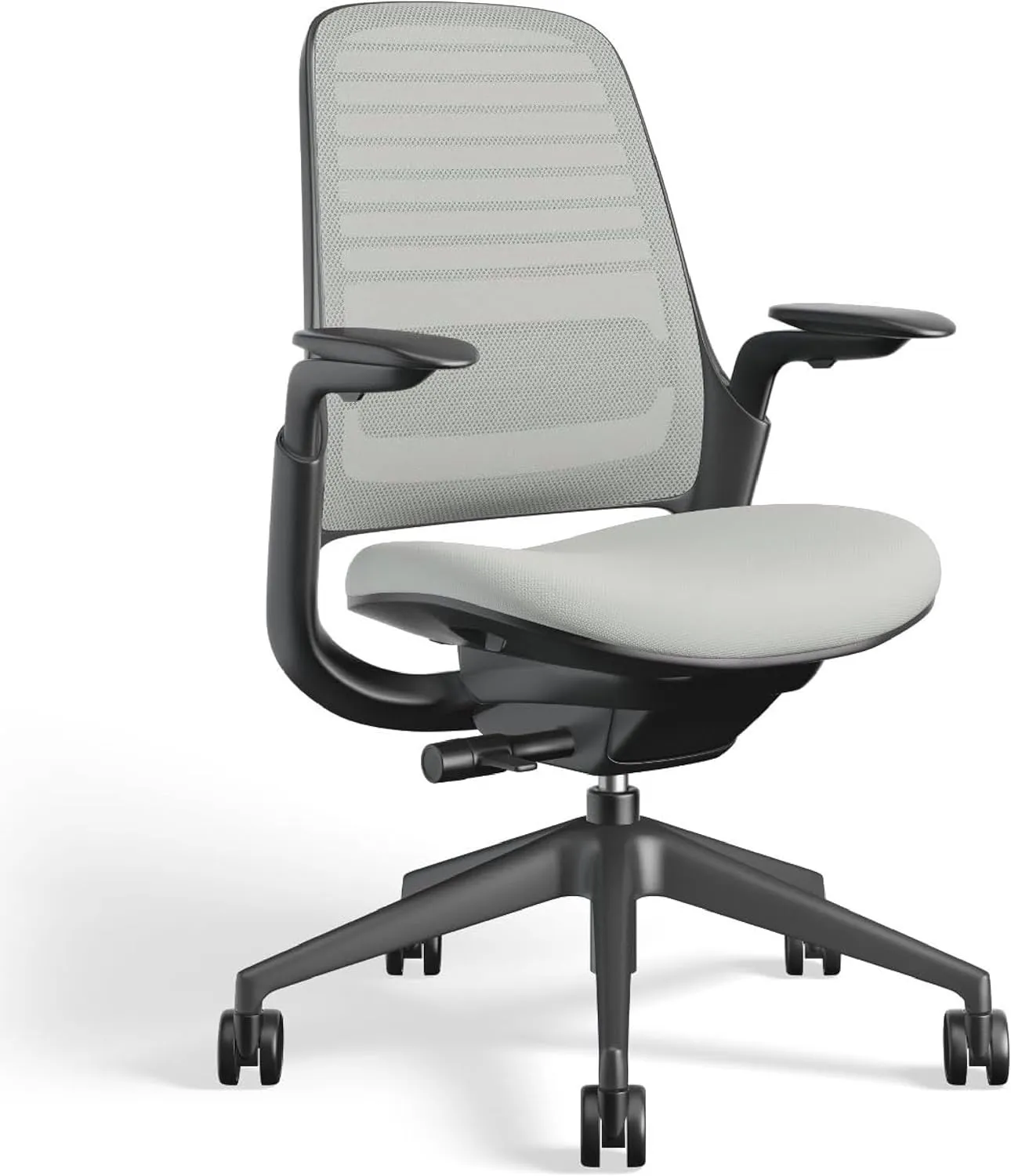 Steelcase Series 1 Office Chair - Ergonomic Work Chair with Wheels for Carpet - Helps Support Productivity - Weight-Activated Controls, Back Supports & Arm Support - Easy Assembly - Nickel