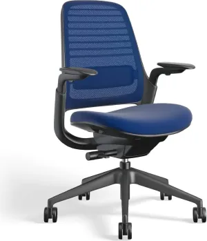 Steelcase Series 1 Office Chair - Ergonomic Work Chair with Wheels for Carpet - Helps Support Productivity - Weight-Activated Controls, Back Supports & Arm Support - Easy Assembly - Royal Blue