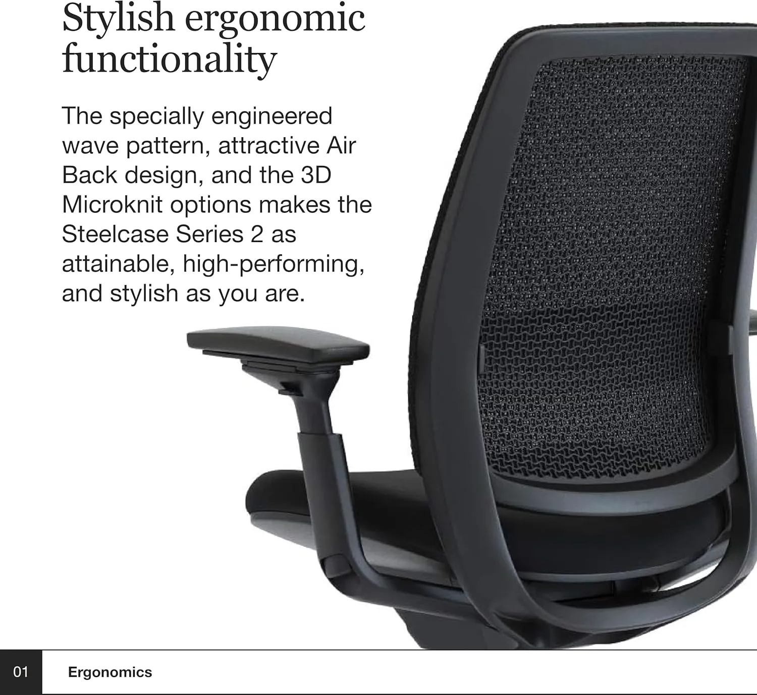 Steelcase Series 2 Office Chair - Ergonomic Work Chair with Wheels for Carpet - with Back Support, Weight-Activated Adjustment & Arm Support - Adjustable Rolling Chairs for Desk - Licorice