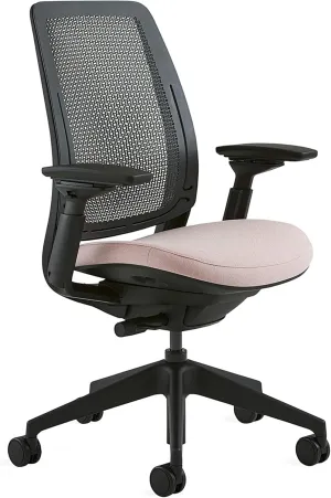 Steelcase Series 2 Office Chair - Ergonomic Work Chair with Wheels for Carpet - with Back Support, Weight-Activated Adjustment & Arm Support - Adjustable Rolling Chairs for Desk - Pink Lemonade