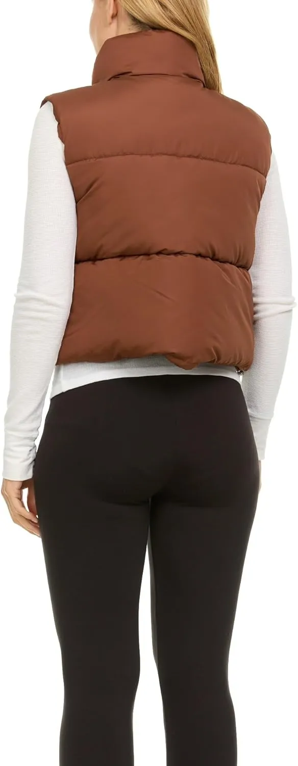 Steve Madden Cropped Puffer Vest for Women - Sleeveless Women’s Outerwear Vests