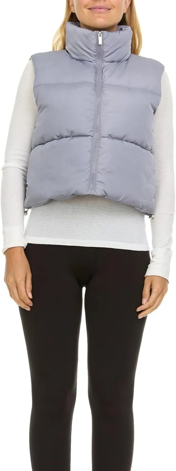Steve Madden Cropped Puffer Vest for Women - Sleeveless Women’s Outerwear Vests