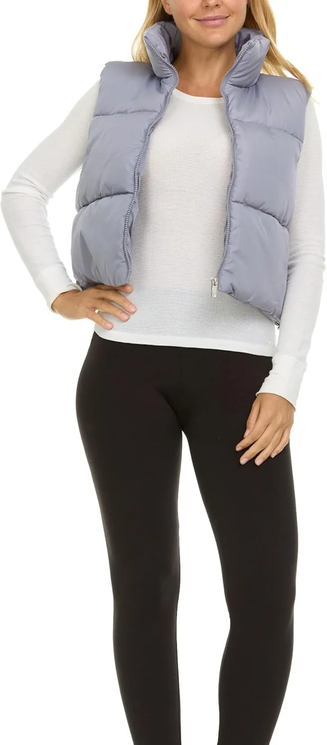 Steve Madden Cropped Puffer Vest for Women - Sleeveless Women’s Outerwear Vests