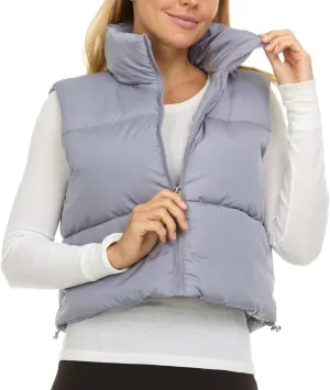 Steve Madden Cropped Puffer Vest for Women - Sleeveless Women’s Outerwear Vests