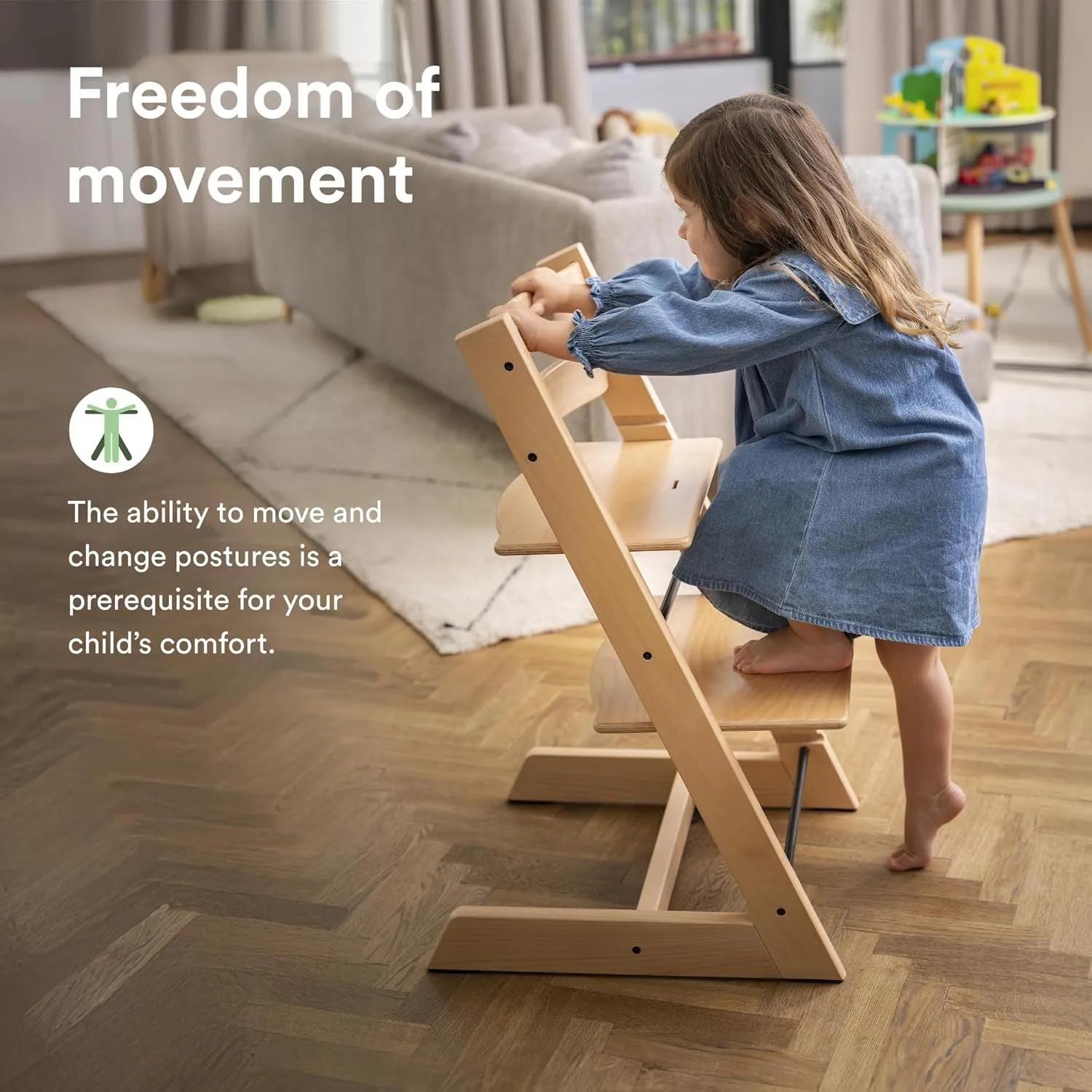 Stokke Tripp Trapp Chair, Natural - Adjustable, Convertible Chair for Toddlers, Children & Adults - Convenient, Comfortable & Ergonomic - Classic Design