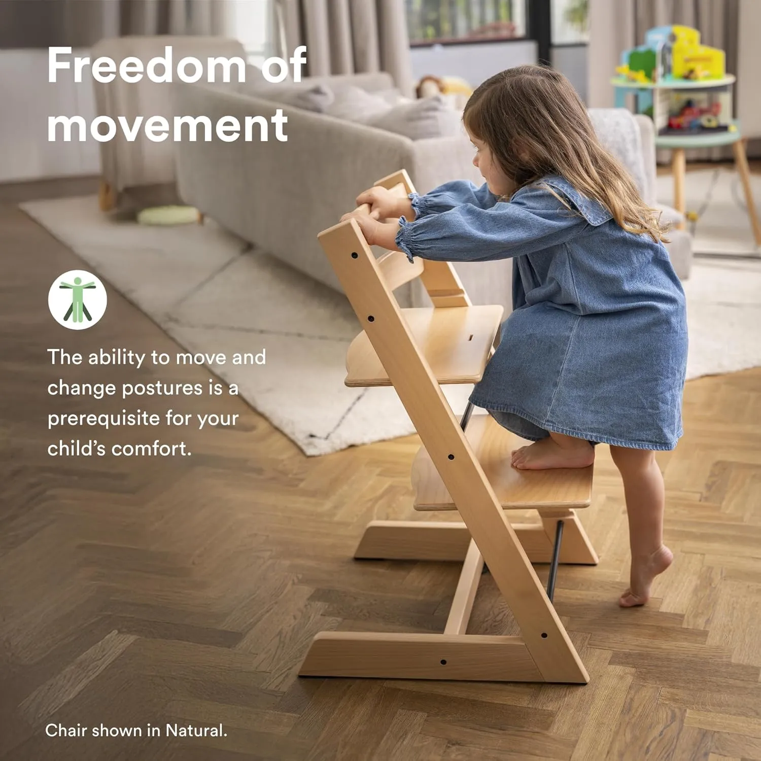 Stokke Tripp Trapp Chair, Oak Natural - Adjustable, Convertible Chair for Toddlers, Children & Adults - Comfortable & Ergonomic - Made with Oak Wood