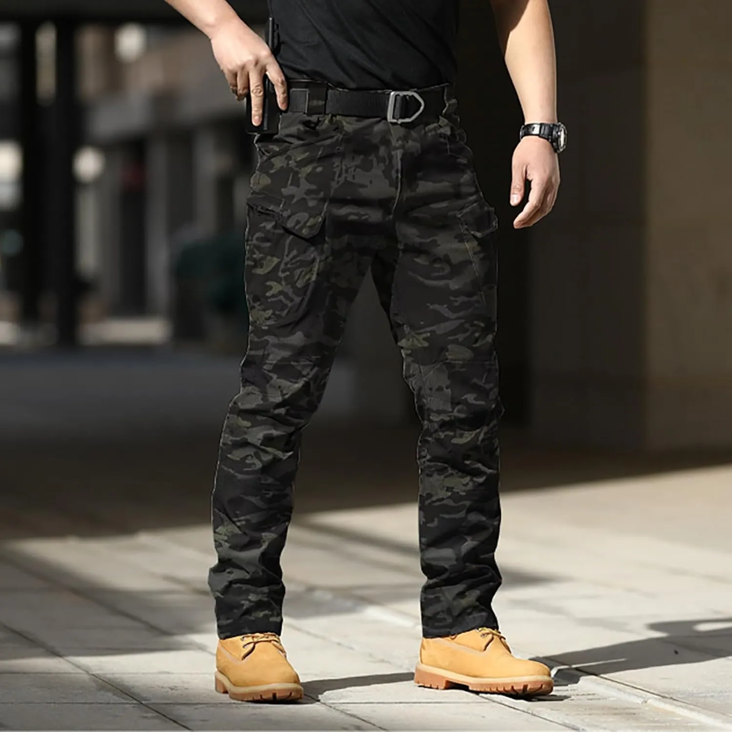 Stretch Tactical Pants for Men Water Resistant Ripstop Cargo Pants Outdoor Lightweight Work