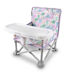 Summer by Bright Starts Pop ‘N Sit Portable Booster Booster Chair, Floor Seat, Indoor/Outdoor Use, Compact Fold, Joyful Geo, 6 Mos - 3 Yrs