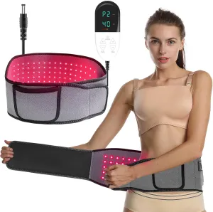 SUNFATT Red Light Therapy for Body,Red Infrared Light Therapy,100 LEDs,9 Timed Remote Control Modes Wearable 660nm and 850nm Red Light Therapy Belt for Back,Waist,Muscle Pain Relief.
