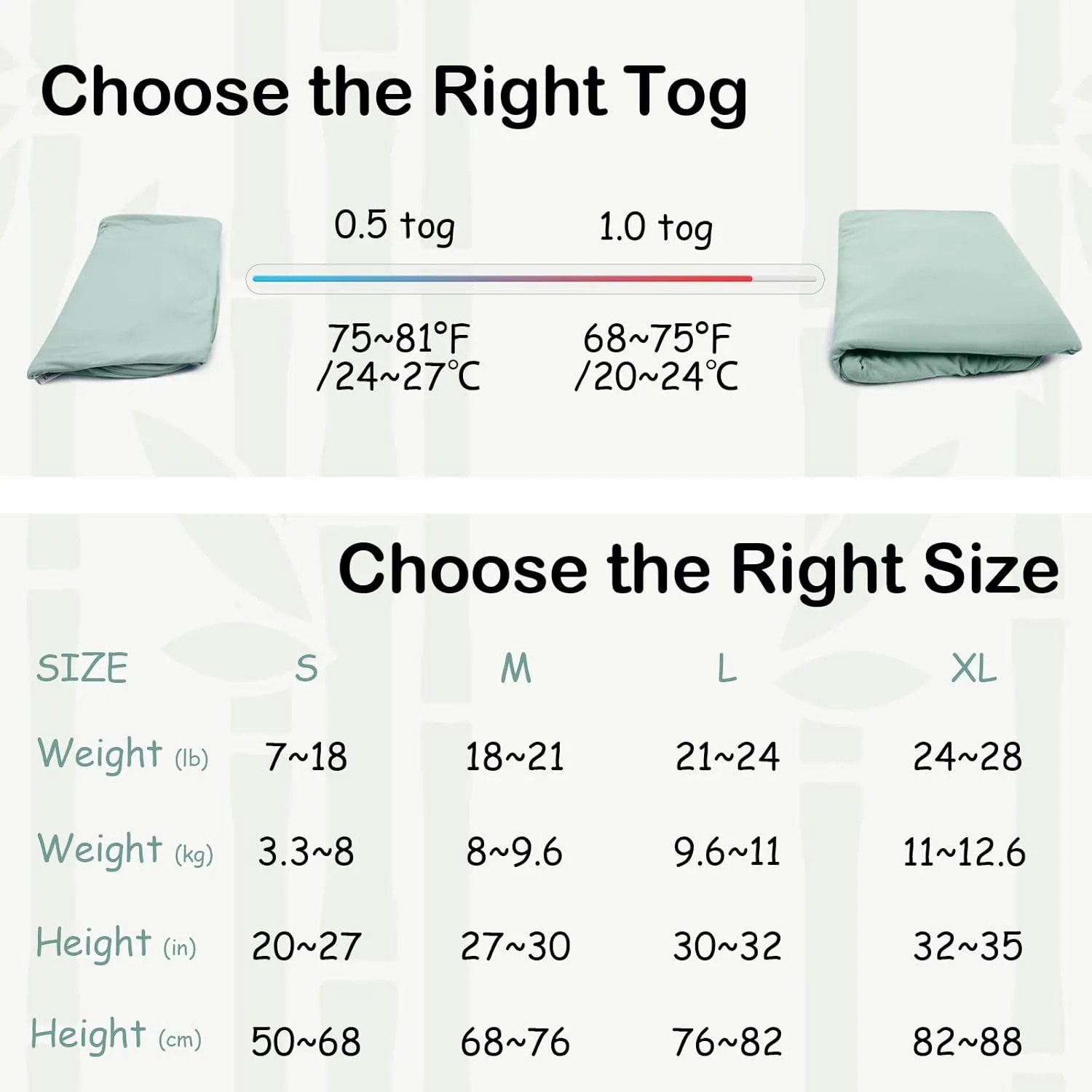 Supersoft Rayon Made from Bamboo Sleep Sack 18-24 Months 0.5 Tog Lightweight Toddler Sleep Sack 2t Baby Wearable Blanket with 2-Way Zipper Summer Unisex Sleeping Bag for Babies - Green