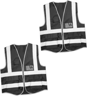 SUPVOX 2pcs Reflective Safety Vests for Running High Visibility Multi-Pocket Design Breathable Lightweight Zipper Closure for Quick Wear for Men Women Teens