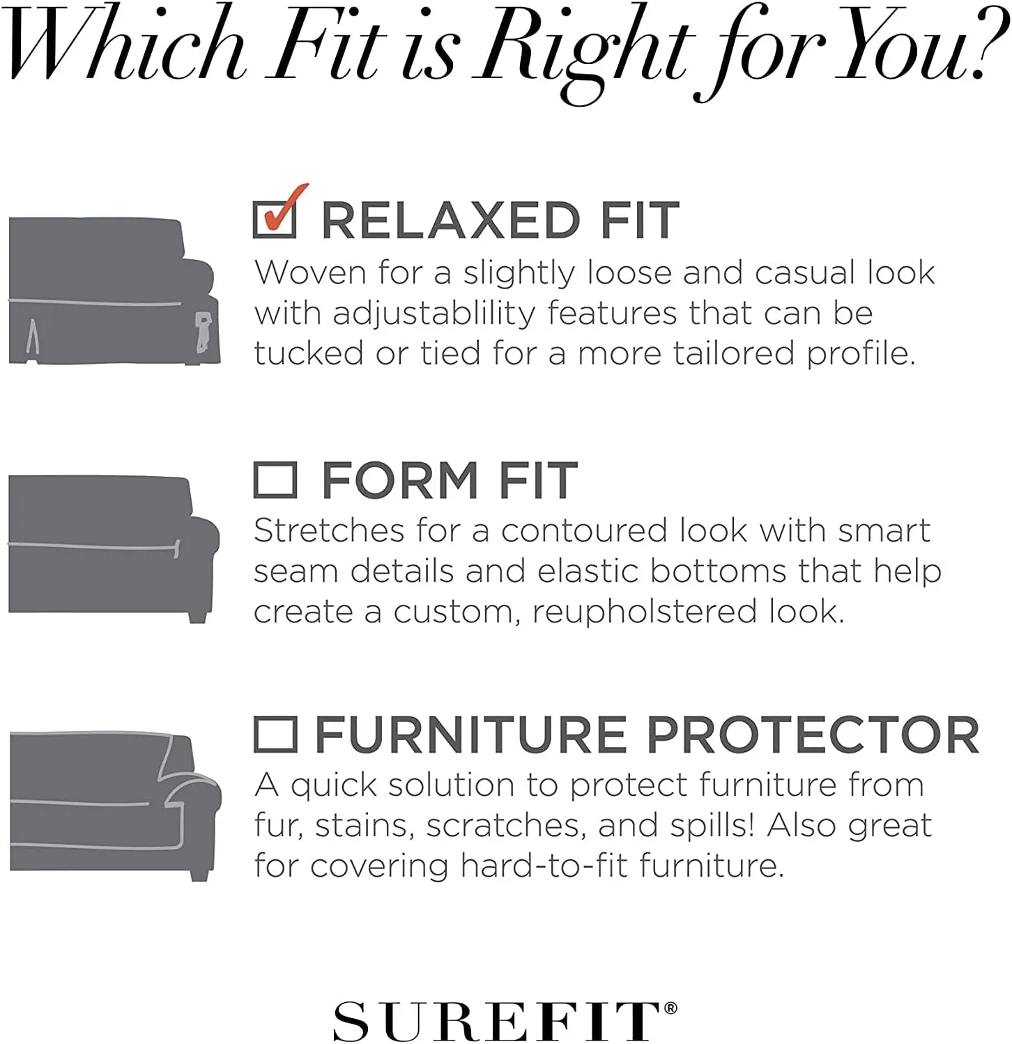 SureFit Essential Twill Parent Listing (Wing Chair, White)