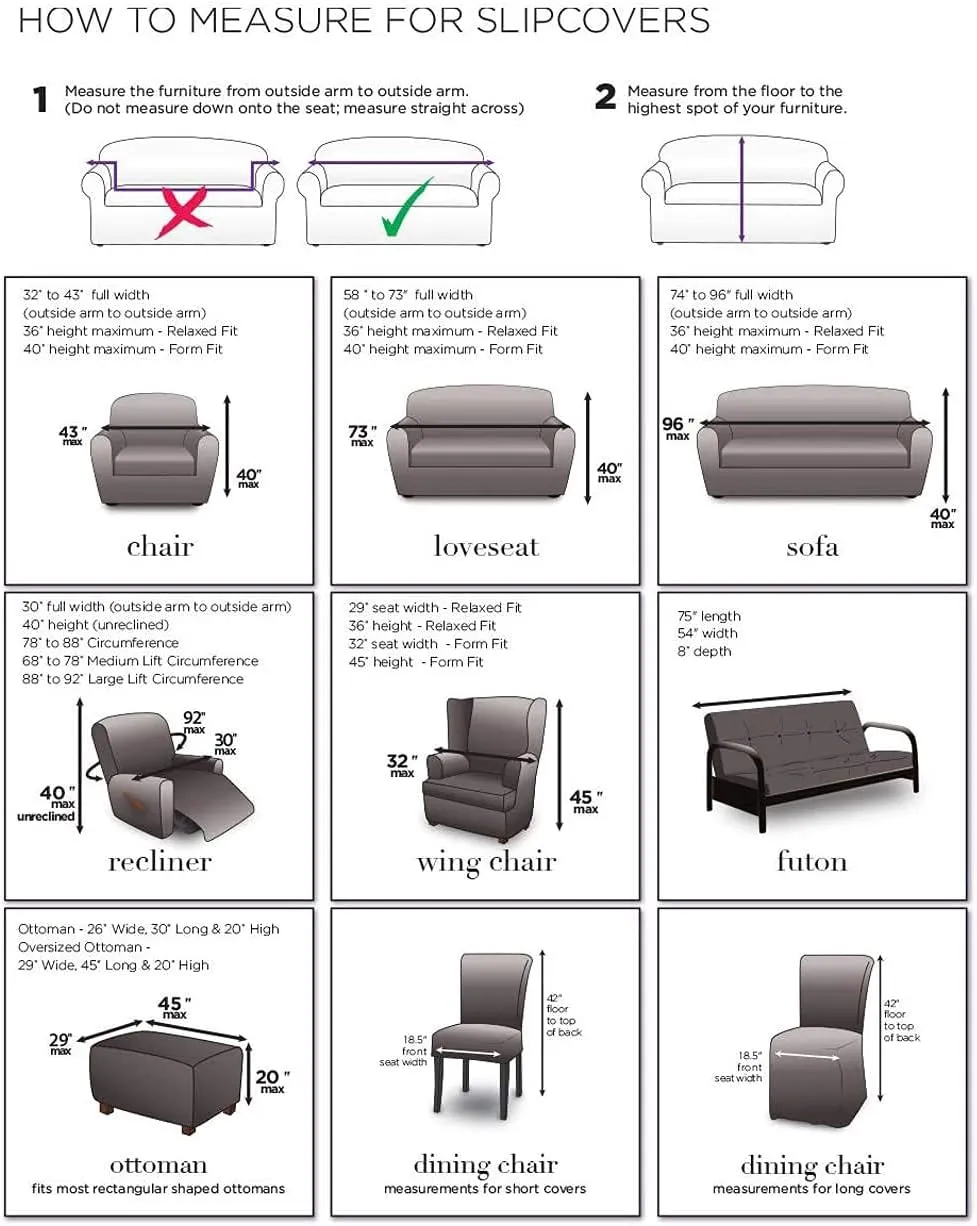 SureFit Essential Twill Parent Listing (Wing Chair, White)