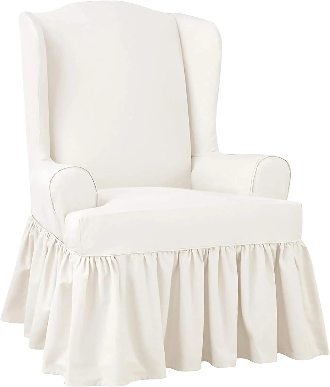 SureFit Essential Twill Parent Listing (Wing Chair, White)