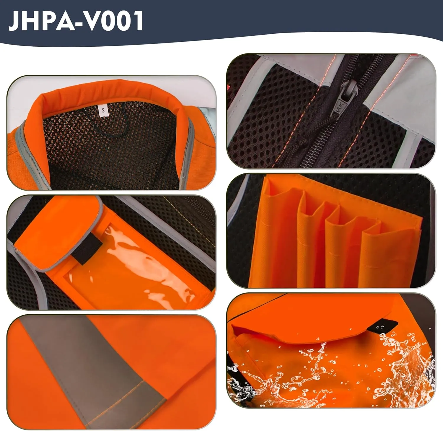 Surveyor Safety Vest for Men with 16 Pockets-Hi Vis Reflective Vest with Padded Neck Fishing Tactical Vest