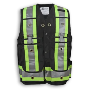 Surveyor Vest Hi-Vis 600 Denier Poly Black BK305BLK