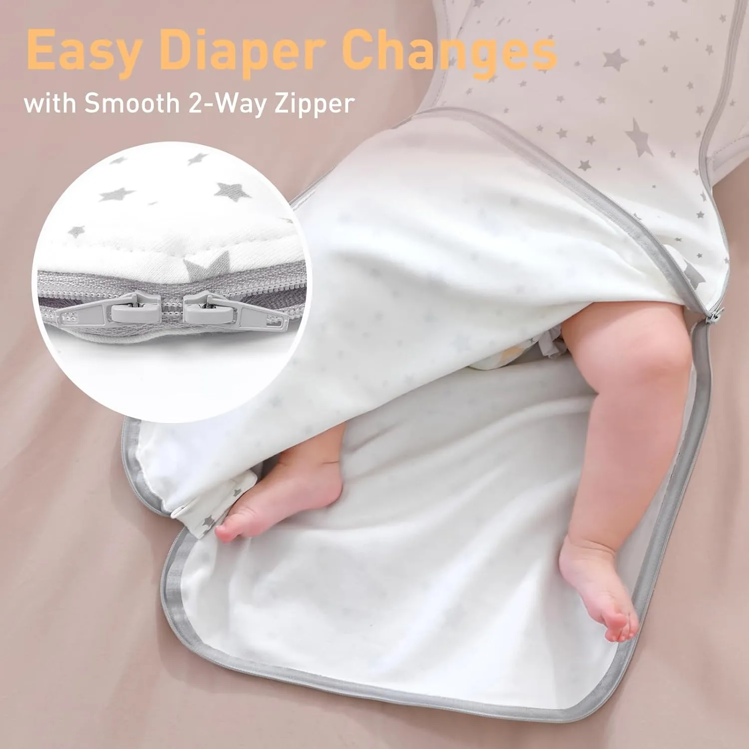 Swaddle Blanket Sleep Sack with Arms Up Design 2 Packs, Hands Up Sleeping Sack 3-Way Transitions to Arms-Free Wearable Sleeping Bag for Newborn Baby Boys Girls Snug Fit Calms Startle Reflex