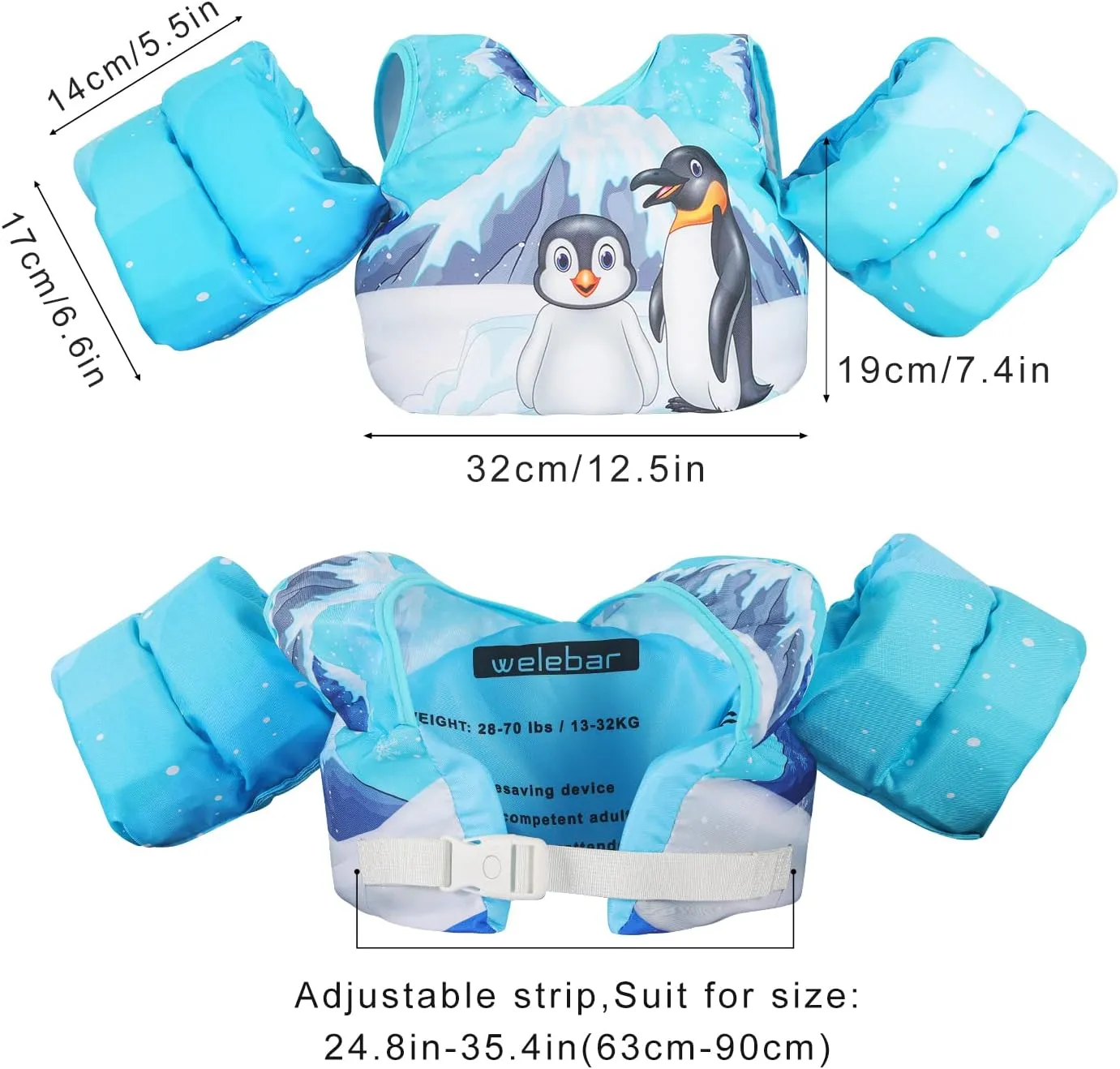 Swim Vest for Toddler, Suit for Kids 28-70 lbs, Floaties for Boys and Girls Swimming Aid, Training, Suit for Infant/Toddler/Children