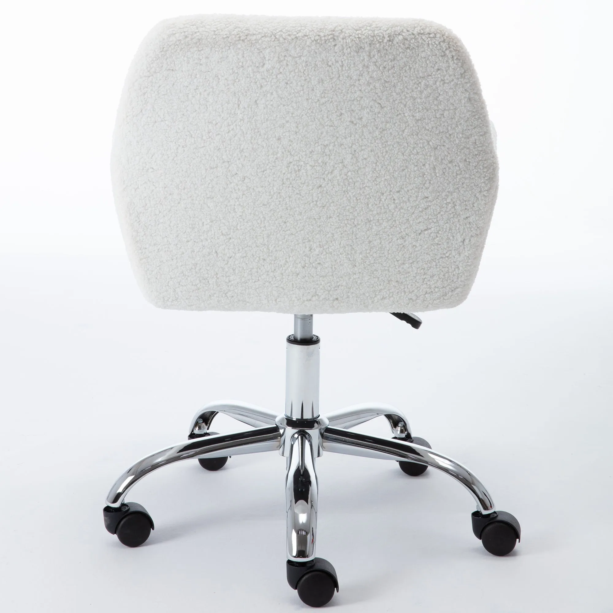 Swivel Desk Chair Height Adjustable - White Wool