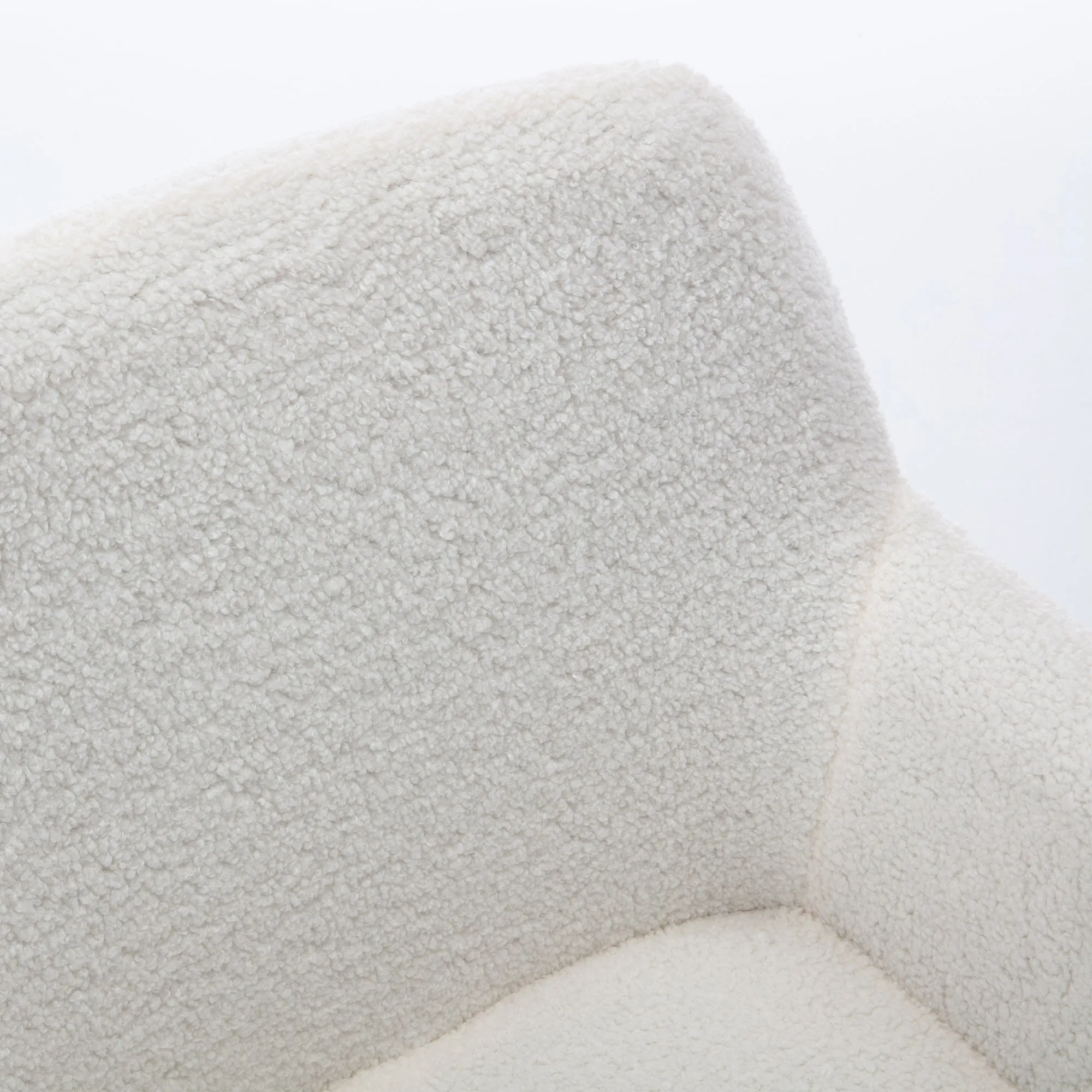 Swivel Desk Chair Height Adjustable - White Wool