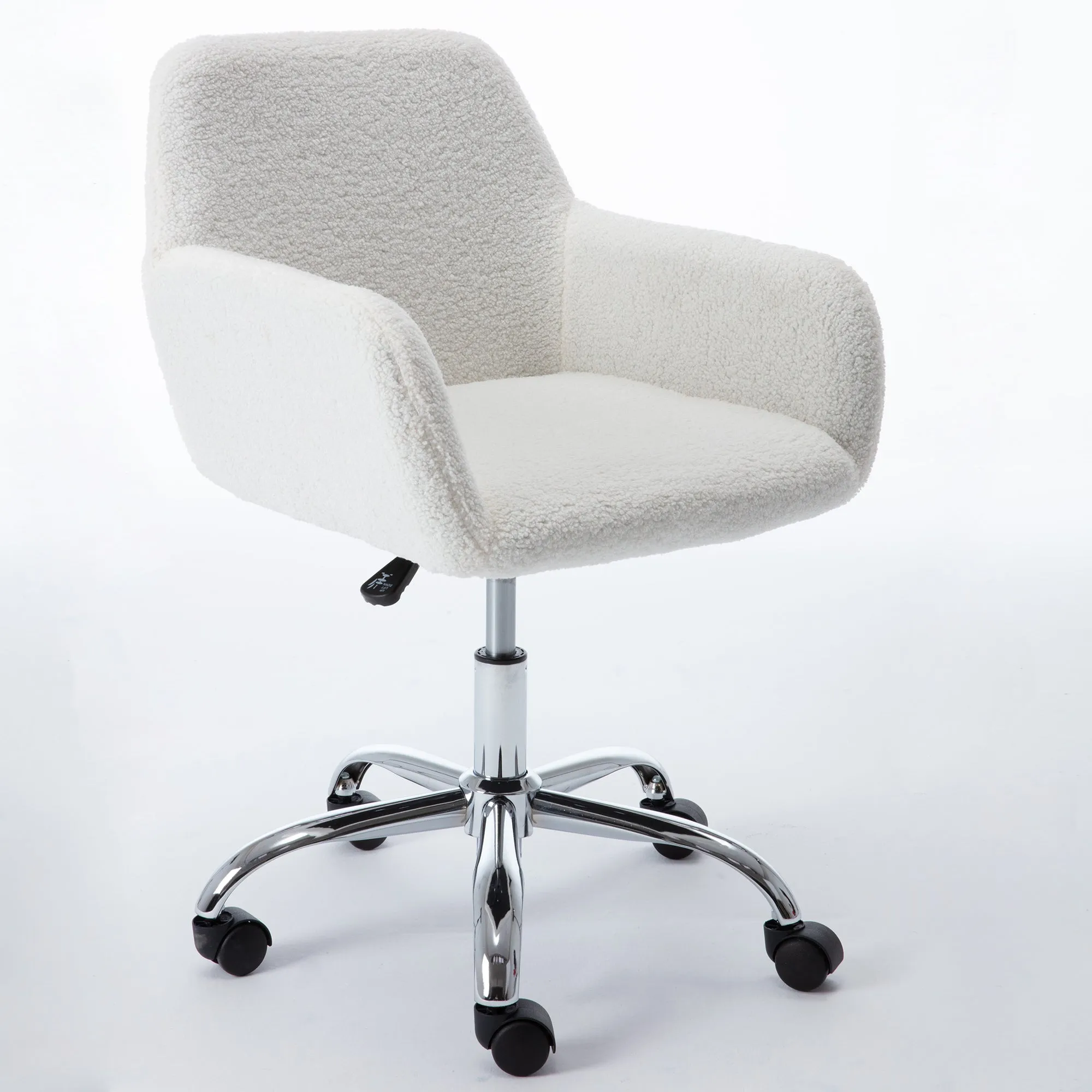 Swivel Desk Chair Height Adjustable - White Wool