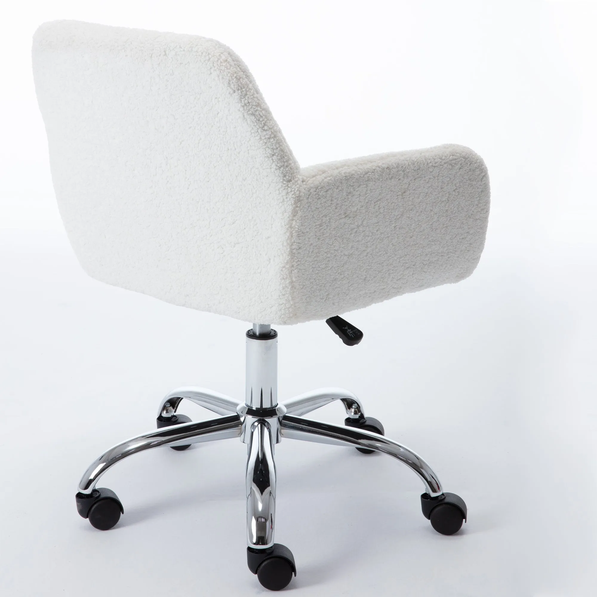 Swivel Desk Chair Height Adjustable - White Wool