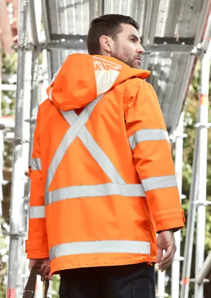 Syzmik ZJ616 Mens Hi Vis X Back Taped 4 in 1 Waterproof Jacket