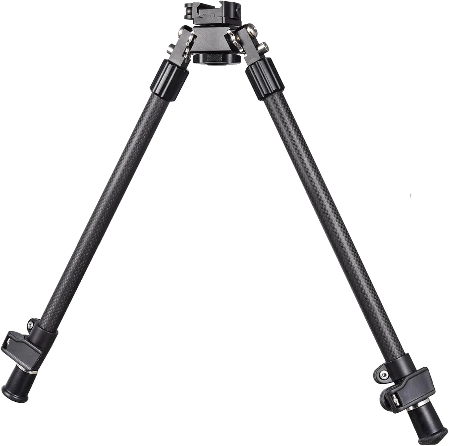 Tactical Carbon Fiber Rifle Bipod Tall with Quick Detach Lever Fits Picatinny Rail Mount for Long Range Hunting