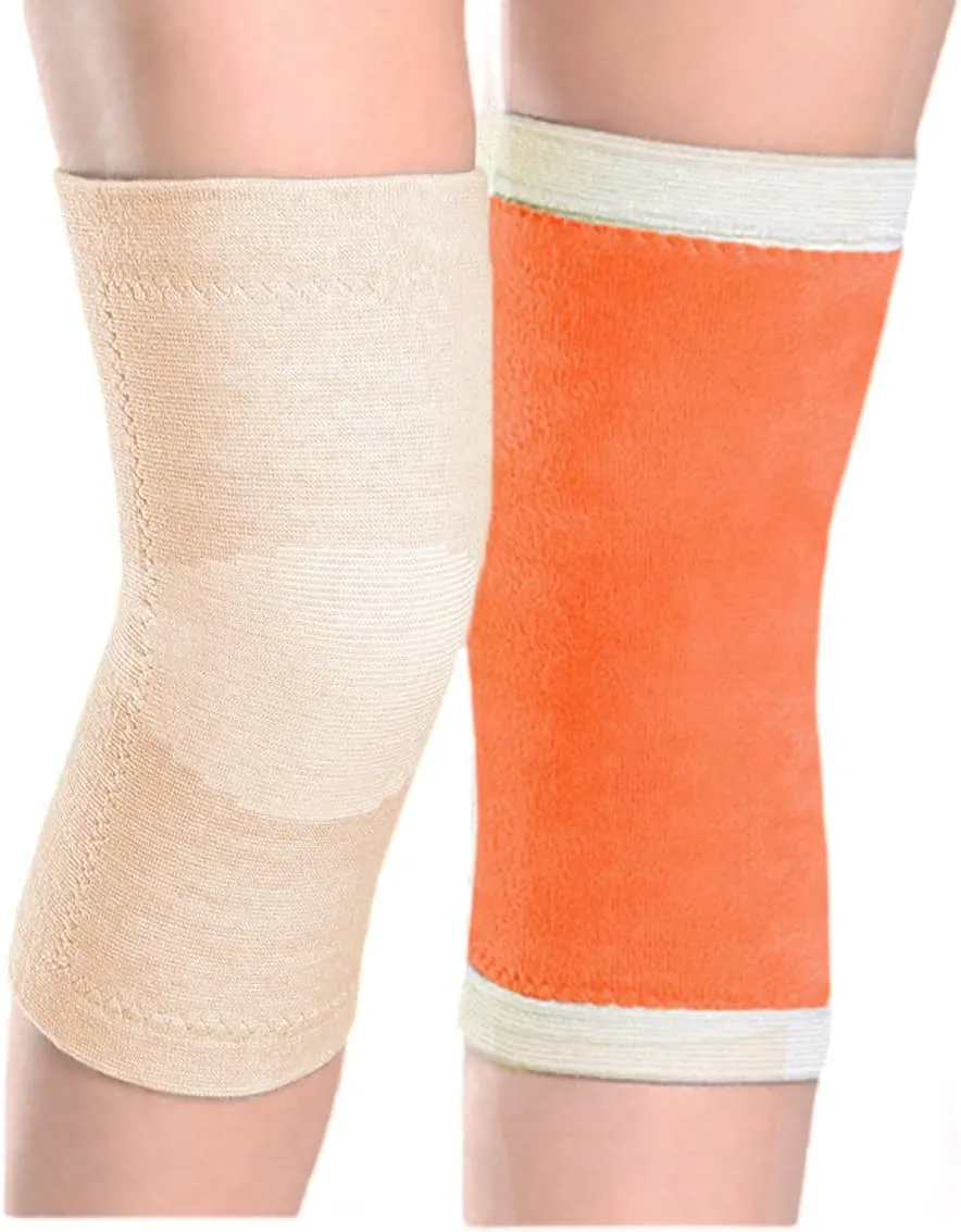 Thermal Knee Warmer with Warm Lining Stretch Knit Arthritic Knee Sleeves Night Sleep Knee Wrap Pad Brace Support Band