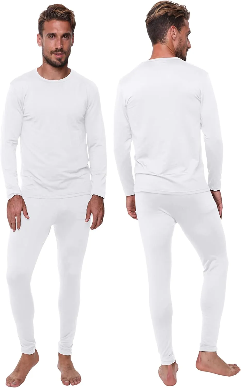 Thermal Underwear for Men Long John Set for Cold Weather Mens 2 pc Long Sleeve Shirt and Leggings Fleece Base Layer Thermals