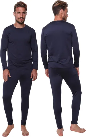 Thermal Underwear for Men Long John Set for Cold Weather Mens 2 pc Long Sleeve Shirt and Leggings Fleece Base Layer Thermals