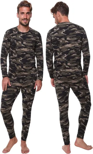 Thermal Underwear for Men Long John Set for Cold Weather Mens 2 pc Long Sleeve Shirt and Leggings Fleece Base Layer Thermals
