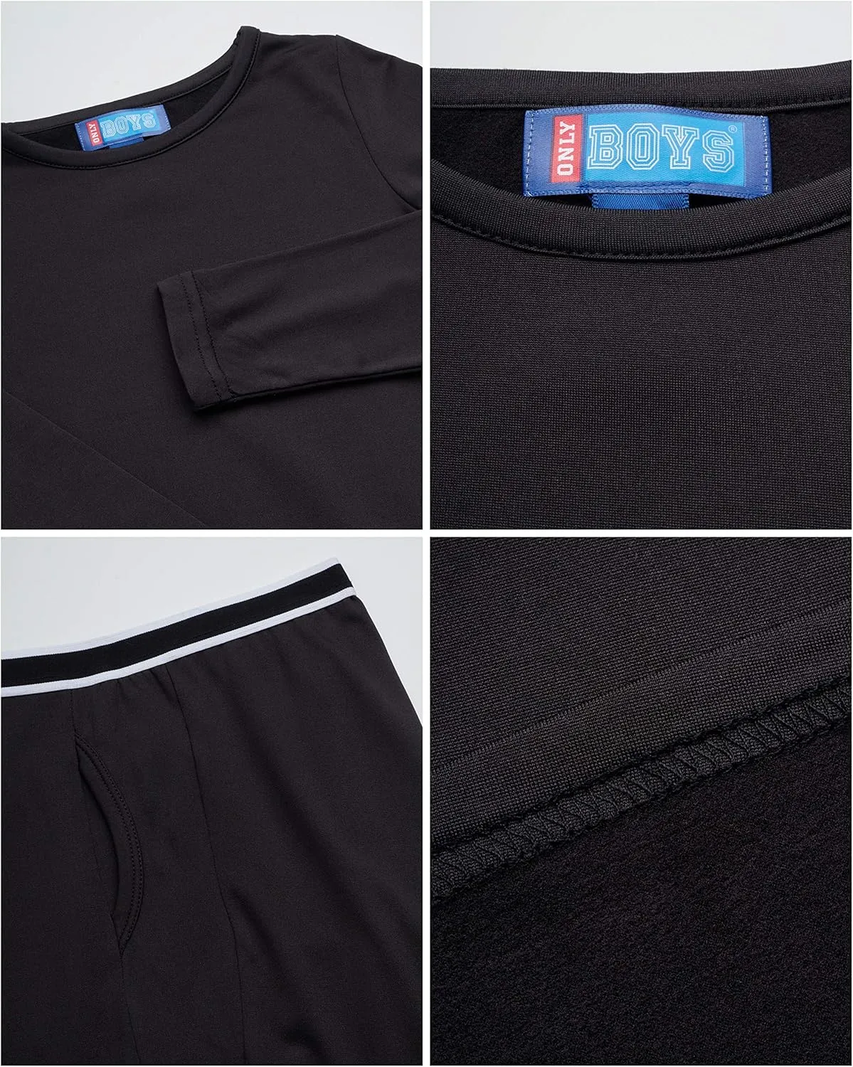 Thermal Underwear Set – 4 Piece Brushed Fleece Top and Long Johns (2T-16)