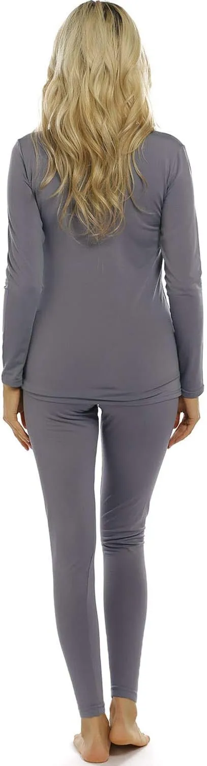 Thermal Underwear Set for Women Long Johns Fleece Lined Base Layer Soft Top Bottom