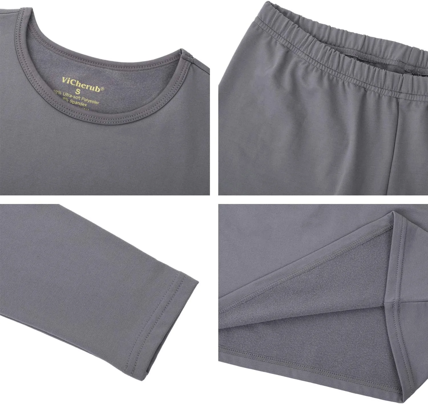 Thermal Underwear Set for Women Long Johns Fleece Lined Base Layer Soft Top Bottom