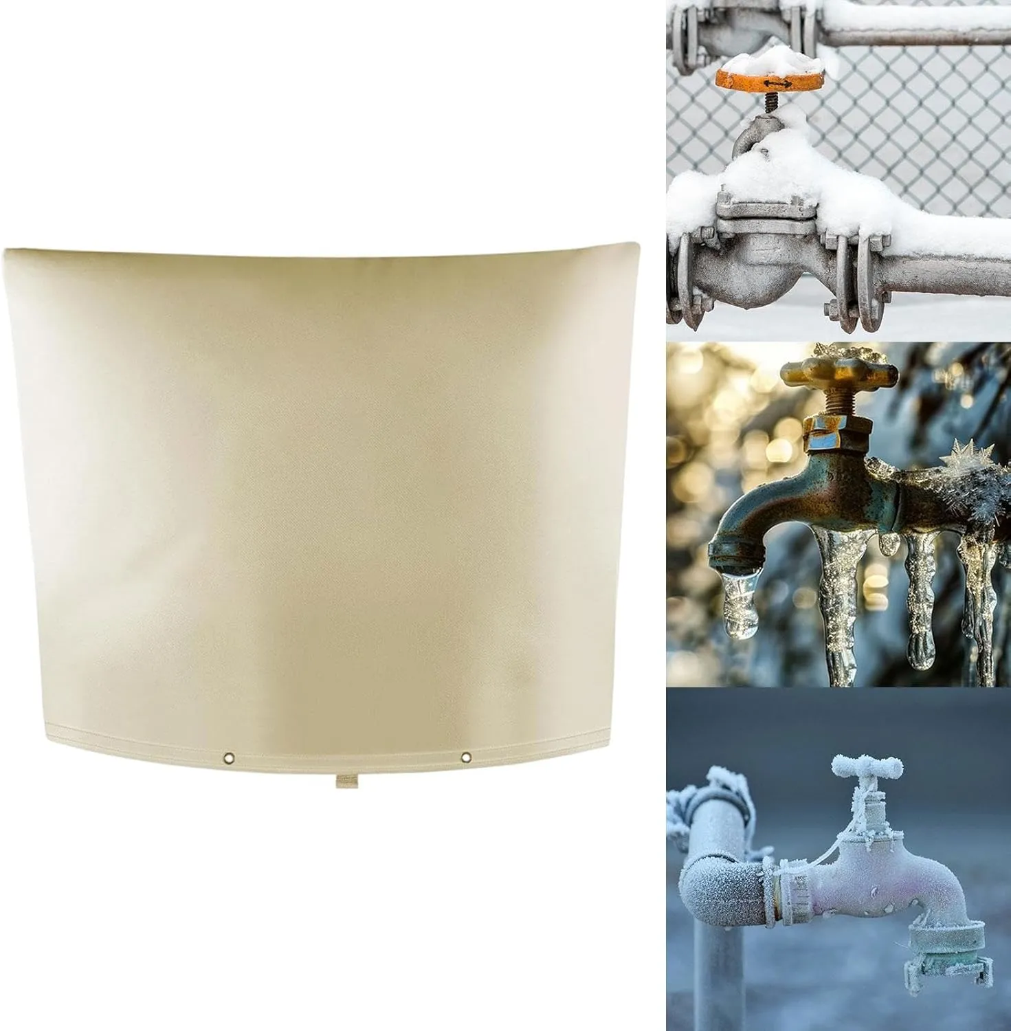 Thickened Winter Garden Faucet Bag Cover Faucet Insulated Wrap Reusable Accessory Waterproof with Single Opening Oxford Cloth, 76x61cm