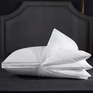 Three Geese Adjustable Layer Goose Feather Pillow,Assemblable Bed Pillow,100% Soft Organic Cotton Cover,Good for Side and Back Stomach Sleeper, Queen Size,Packaging Include 1 Pillow1