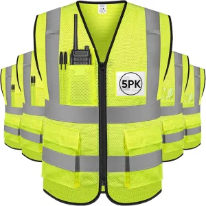TICONN Reflective Safety Vest High Visibility Class II Mesh Vest for Women & Men Meets ANSI Standards