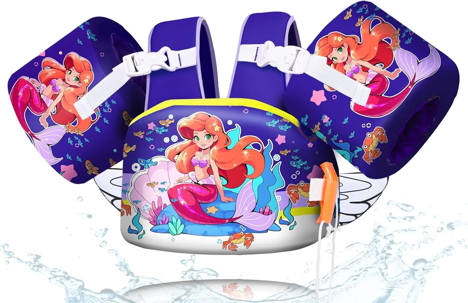 Toddler Floaties, Kids Swim Vest for 22-66 Lbs, Arm Floaties with Adjustable Straps Swim Floats & Arm Band Suitable for Water Sports Pool Swimming Safety for Infant 2,3,4,5,6,7 Years