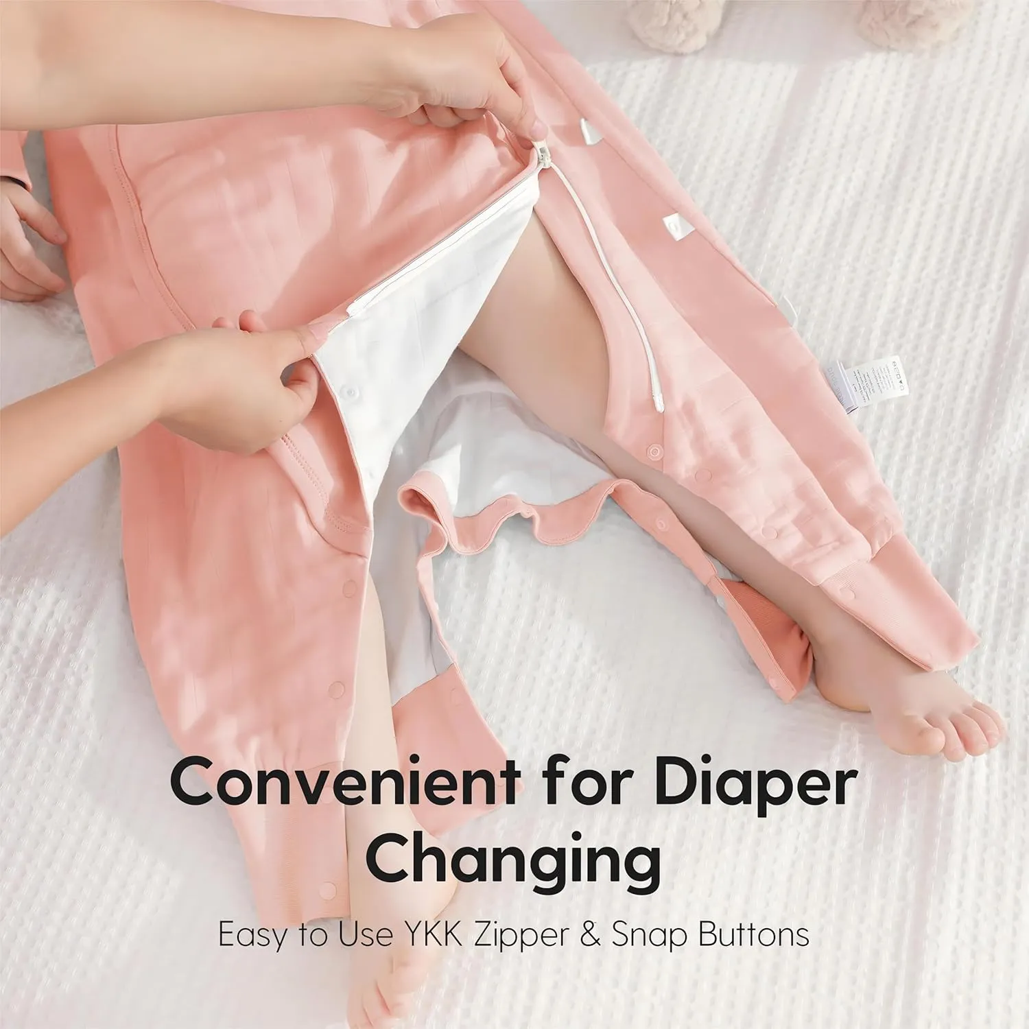 Toddler Sleep Sack, 1.0 Tog Sleep Sack 7T-8T with OUTLAST Temperature Regulation, Long Sleeve Sleeping Sack with Feet for Walkers, All Season, 2-Way Zipper, Pink, XL-41