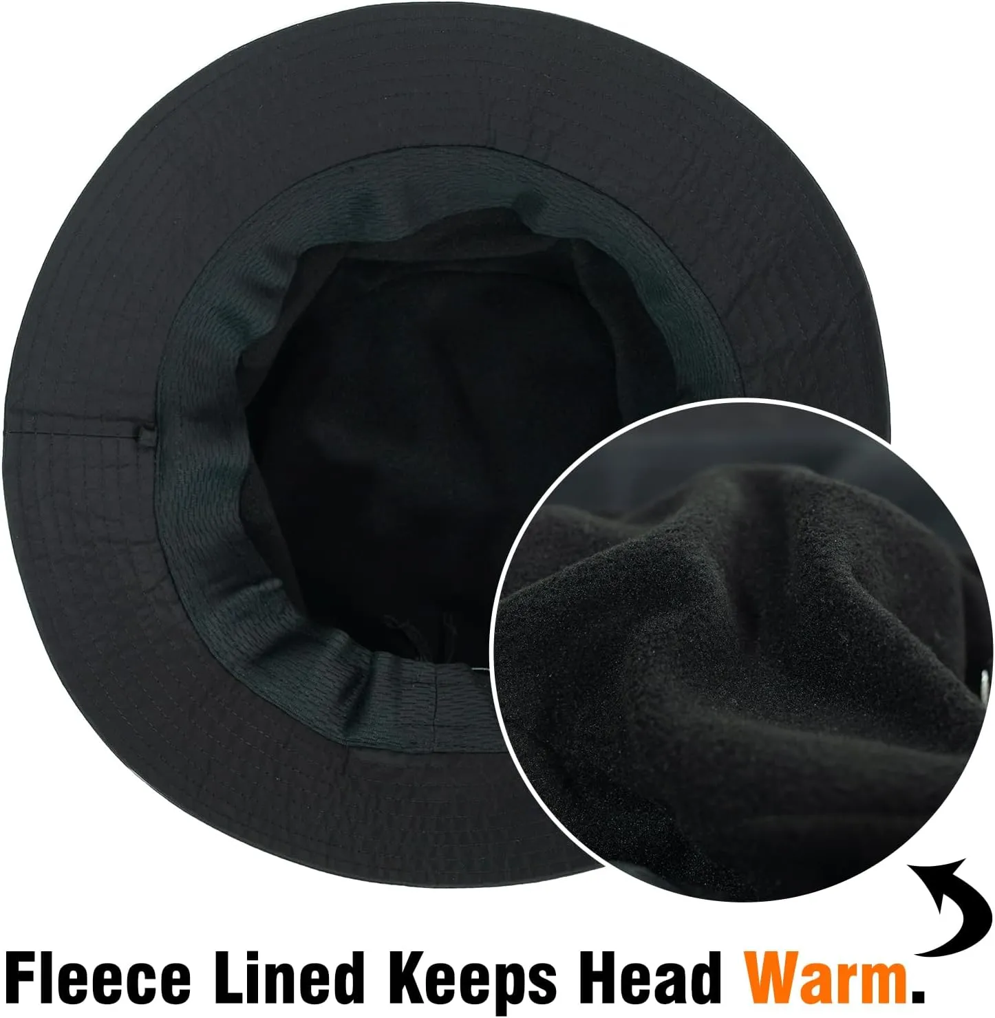 TOP-EX Oversized XL XXL Winter Bucket Hat for Men Rain Waterproof Fleece Lined Hiking Fishing Outdoor Cold Weather