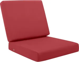 Topotdor Outdoor Deep Seat Cushion Set,Waterproof Outdoor Chair Cushions and Back Cushion for Patio Furniture with Fade Resistant Removable Cover with Adjustable Straps,22"x22"x4" Red