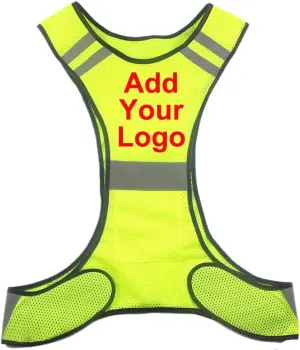 TopTie Customized Reflective Night Running Vest, Ultra-Thin Safety Vest with Pocket and Breathable Holes