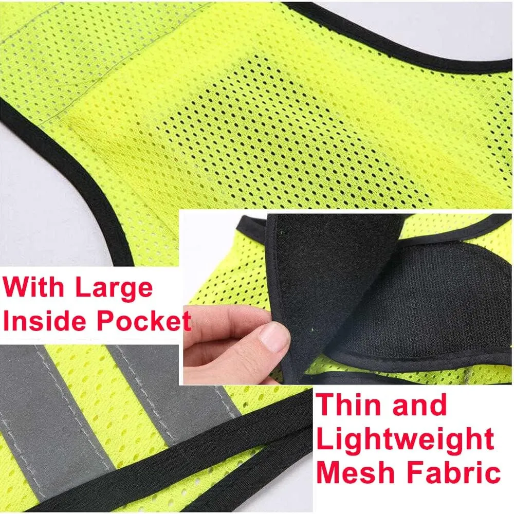 TopTie Customized Reflective Night Running Vest, Ultra-Thin Safety Vest with Pocket and Breathable Holes