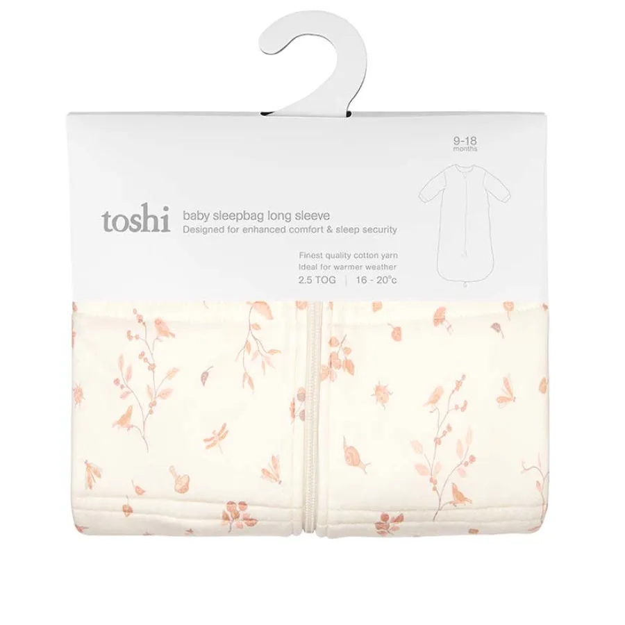 Toshi Baby Sleep Bag Classic Long Sleeve 2.5 TOG - Songbirds