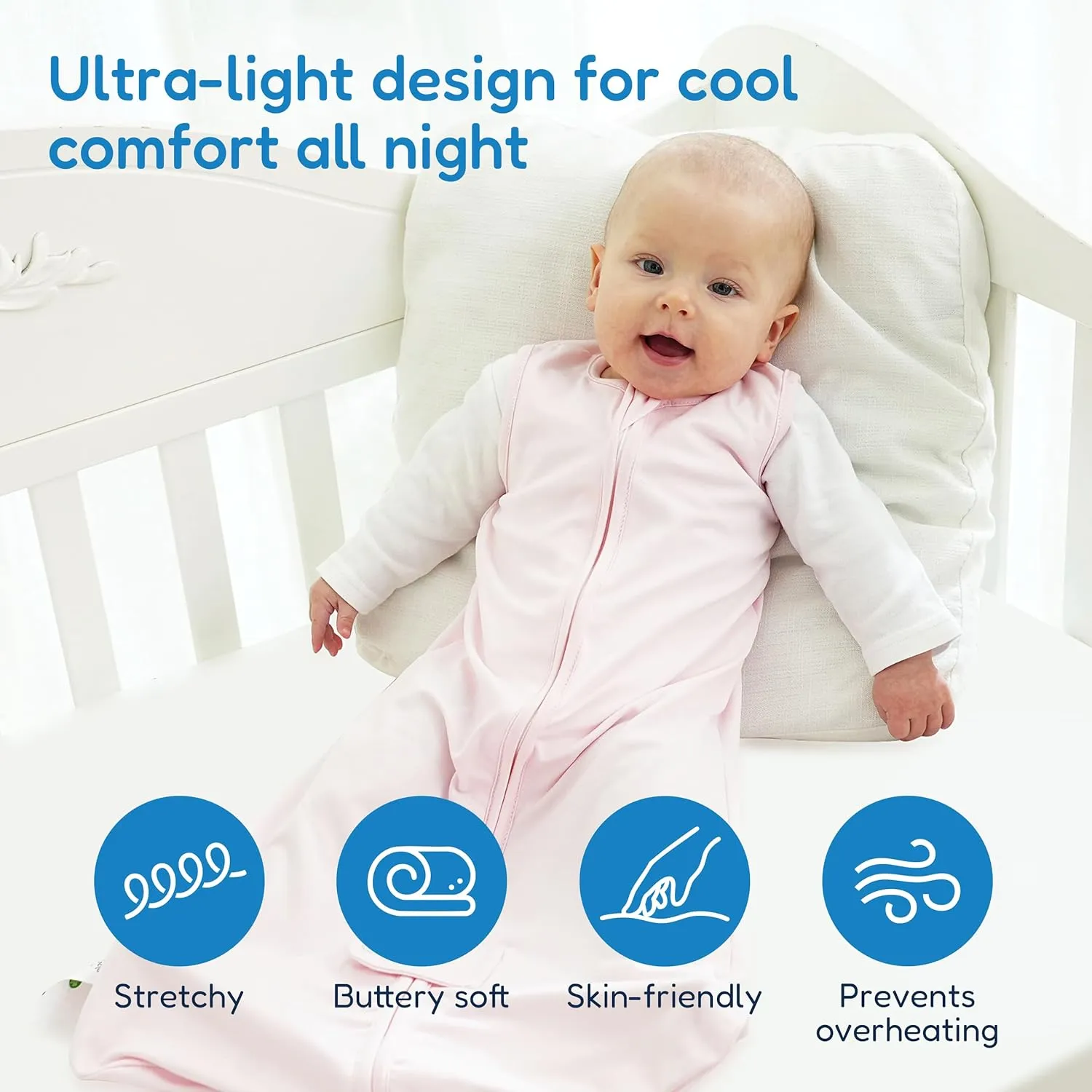 TotAha Sleep Sack 3-6 months 3 Pack, Buttery Soft Wearable Blanket Baby Sleeping Bag with 2-way Safe Zipper, 0.5 TOG, Baby Girl