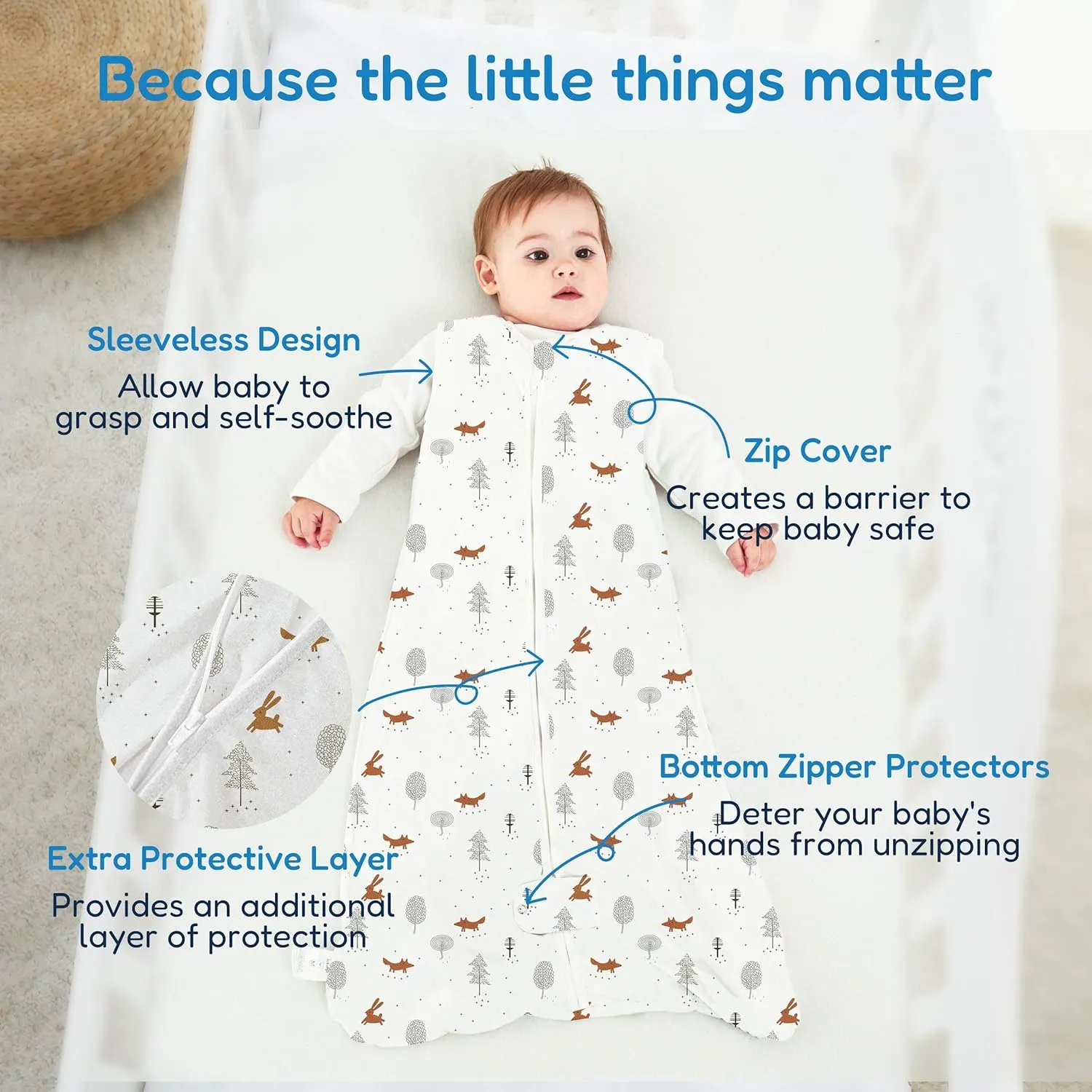 TotAha Sleep Sack 6-12 Months 3 Pack, Buttery Soft, Safe Wearable Blanket Baby Sleeping Bag with 2-Way Zipper for Girl Boy, 0.5 TOG