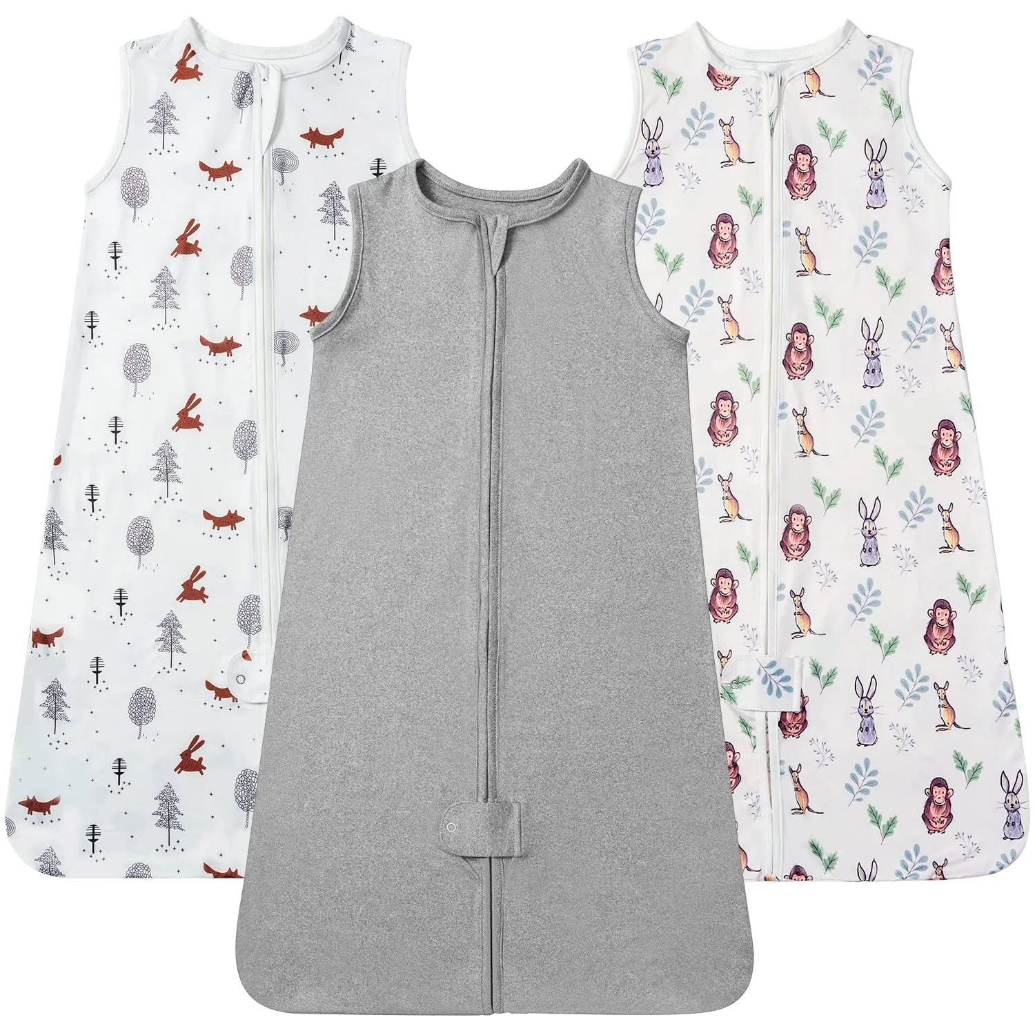 TotAha Sleep Sack 6-12 Months 3 Pack, Buttery Soft, Safe Wearable Blanket Baby Sleeping Bag with 2-Way Zipper for Girl Boy, 0.5 TOG