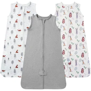 TotAha Sleep Sack 6-12 Months 3 Pack, Buttery Soft, Safe Wearable Blanket Baby Sleeping Bag with 2-Way Zipper for Girl Boy, 0.5 TOG